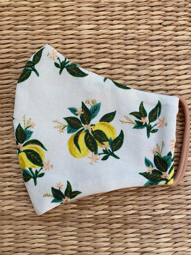 Rifle Paper Co. - Lemon Blossom - Adult Cotton Face Mask