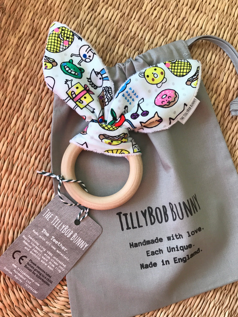 SALE. TillyBob Teether - Funny Faces